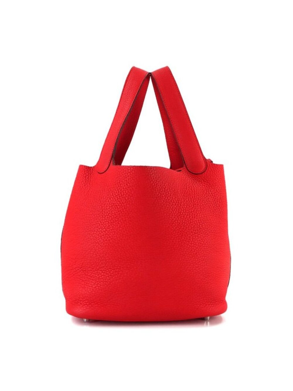 Hermes Picotin Lock Hand Bag Taurillon Clemence Rouge Tomato Silver - Picture 2 of 9